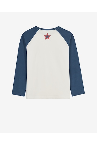 Skechers B Long Sleeve Collage T-shirt Büyük Erkek Çocuk Mavi Sk2620113-0848