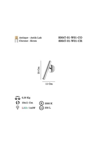 Balıva Teklı Krom Ledlı Aplık 3000k Krom