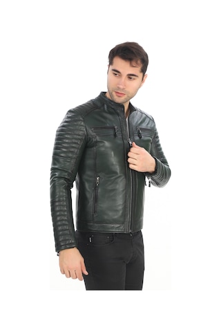 New Zaya Leather Erkek Biker Deri Ceket -