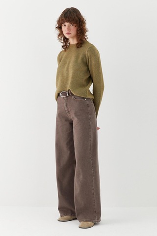 Yüksek Bel Palazzo Pantolon Kahverengi Kahverengi