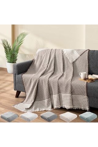 Kahverengi Koltuk Kanepe Örtüsü Koruyucu Koltuk Şalı 170x200 Çekyat Örtüsü