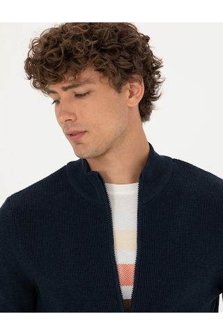 Pierre Cardin Erkek Lacivert Melanj Hırka Triko 50278100-vr120 Lacivert Melanj
