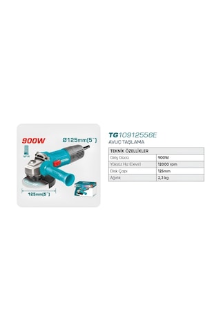 Total Avuç Taşlama 900w Tg10912556e