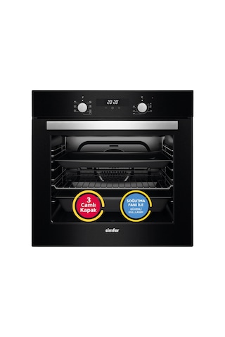 Simfer Turbo Siyah Ankastre Set (7327 Fırın + 3500 Ocak + 8678 Davlumbaz)