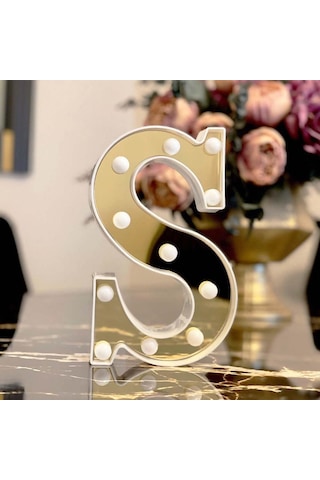 Dekoratif Led Işıklı 3d S Harfi Büyük Boy Organizasyon Doğum Günü
