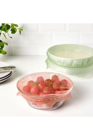 Ikea Övermätt Yiyecek Koruyucu, Pembe-yeşil, 2 Parça