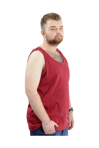 Mode Xl Büyük Beden Erkek Kolsuz Atlet 6341 Bordo