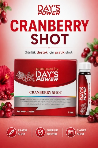 Day S Power Cranberry Shot 7 Adet - D-mannose & Hibiskus & Vitamin C Destekli