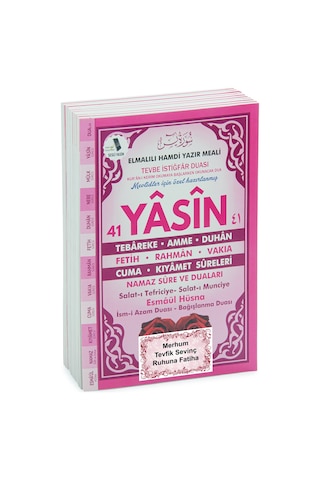 10 Adet Türkçe Mealli Orta Boy 80 Sayfa 41 Yasin - Pembe Renk
