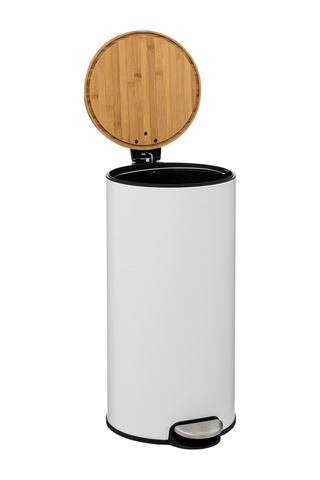 5five Çöp Kovaları Simply Smart Bambou 30 Lt Metal Beyaz