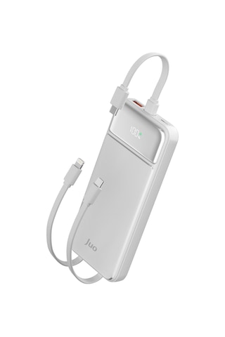 Juo MT03276 10000 mAh 22.5 W Led Lightning- Type-C Kablolu Powerbank Beyaz