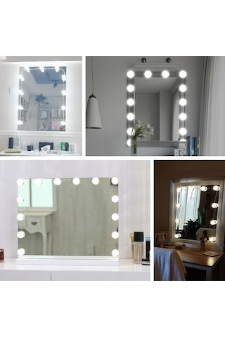 Novahub Led Makyaj Lambası Ayna Önü Güzellik Doldurma Işığı El Yüzeyi Lambası, 6 Ampul Güç Kaynağı Çok Renkli