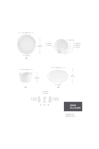 Karaca  Elegance Bone Favaro 38 Parça 6 Kişilik Kahvaltı Takımı Gold