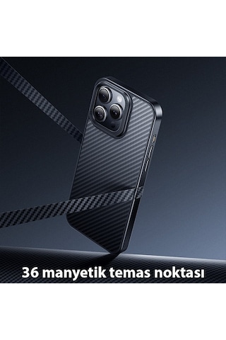 Hoco Apple Uyumlu iPhone 15 Pro Max As7 Kevlar Kılıf Manyetik Magsafeli Kılıf