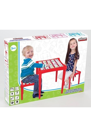 Pilsan Story Iki Tabureli Ders Çalışma Masa Sandalye Mavi 03493