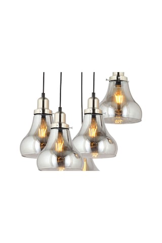 Lampaluce Cono Modern Sarkıt Salon Avizesi 5'Li Krom 40X70Cm