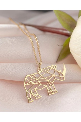 Kahveci.store Özel Tasarım Gümüş Renk Origami Minimal Kolye 22