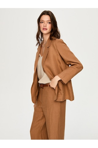 %100 Keten Astarsız Blazer Ceket S26ckt015 Us26ckt01535 Camel