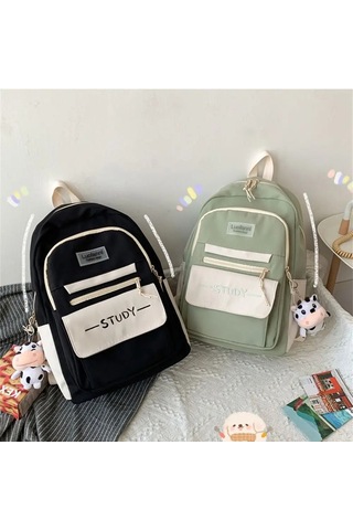 Naylon Büyük Kapasiteli Sırt Çantası Genç Erkek Kız Saf Renk Çok Renkli