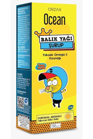 Ocean Balık Yağı Şurubu Portakal Aromalı Kral Şakir 150 ML