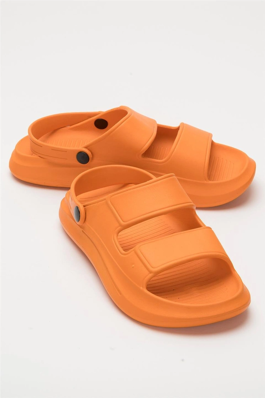 Liger Unisex Ortopedik Deniz Havuz Terliği Sandalet Turuncu Turuncu