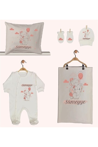 Pia Baby Gl 1941-02 İsme Özel Beşli Tulum Set Krem