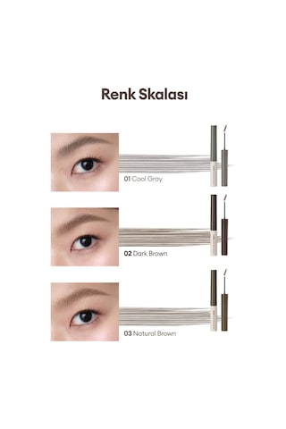 Özel Fırça Tasarımlı, Yoğun Pigmentli Kaş Maskarası Perıpera Speedy Skinny Brow Mascara 02 Darkbrown 02