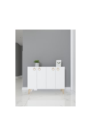 İnci 100 Cm Konsol, Çok Amaçlı Dolap Beyaz - Beyaz Beyaz-beyaz