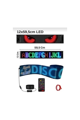 Matrix Led Panel Katlanabilir Usb Cama Yapışan Telefon Kontrollü Led Ekran 12x59,5 1696