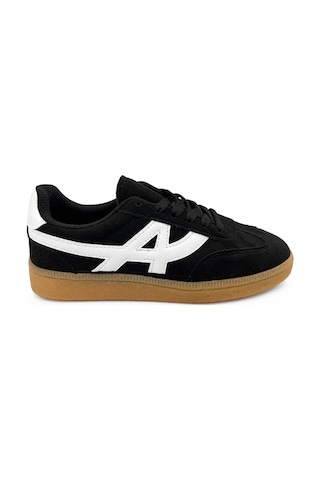 Papucumun Dünyası Unisex Süet Özel Gum Tabanlı Günlük Kullanıma Uygun Retro Sneaker Siyah