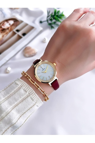 Coliseum Deri Kordon Vintage Seri Kadın Kol Saati+bileklik Hediyeli Cl8368.bm4 Sarı