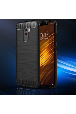 Xiaomi Pocophone F1 Kılıf Zore Room Silikon Kapak Gri