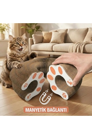 Buffer Akordiyon Karton Kedi Tırmalama Oyuncağı Mıknatıslı Katlanabilir Etkileşimli Kedi Oyuncağı,pençe Tahtası