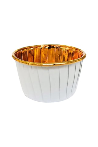 Trend Hediye Sepeti 25'li Beyaz Gold Muffin Kek Kalıbı, Kek Kapsülü Cupcake Kalıbı, Airfryer Uyumlu Sku: Smg8690010548450 Ahşap