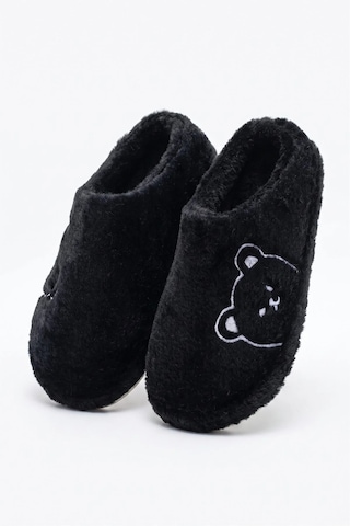 Stwenn 2'li Karma Erkek Kadın Avantajlı Paket Peluş Ev Terliği Kapalı Burun Arkası Açık Sıcak Rahat Panduf 2 Li Ayıcık Terlik