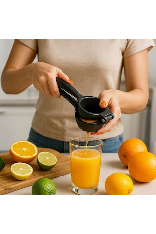 Döküm Limon Sıkacağı Limon Presi Büyük Boy 24 Cm, Siyah Metal Limon Sıkacağı, Döküm Narenciye Sıkacağı Döküm Limon Sıkıcı Çok Renkli