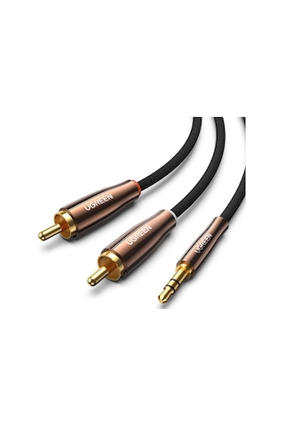 Ugreen 3.5mm To 2 Male Rca Kablo Stereo Audio Adaptör Örgülü Kablo Hi-fi Sound Auxiliary Rca Y Splitter, 2m, 80847