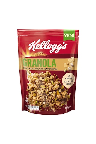 Kellogg's Antep Fıstıklı ve Beyaz Çikolata Parçacıklı Granola 5 x 500 G