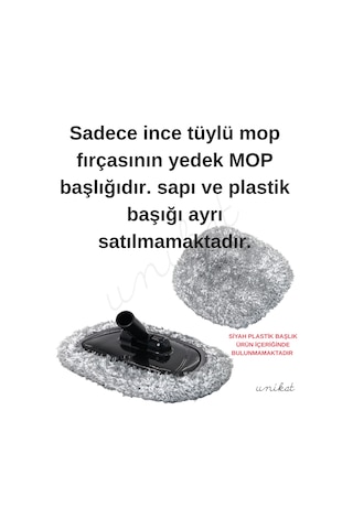 Yedek Başlık 1 Adet - Unikat Özel Teleskopik Saplı İnce Tüylü Araç Temizlik Mop 1 Adet