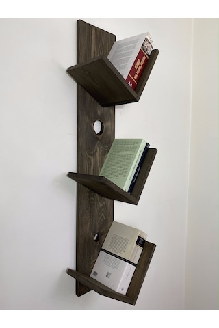 O&Awood Doğal Ahşap Kitaplık, Dekoratif Tasarım Ahşap Vintage Kitaplık