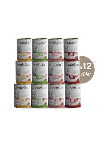 Anatolian Premium Karışık Parça Etli Yetişkin Kedi Konservesi 12 X 400 G