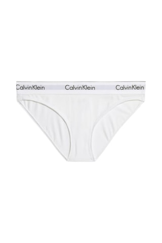 Calvin Klein Kadın Marka Logolu Orta Yüksek Belli Nefes Alabilir Rahat Kumaşlı Gündelik Kullanıma Uygun Beyaz Külot 0000f3787e 100