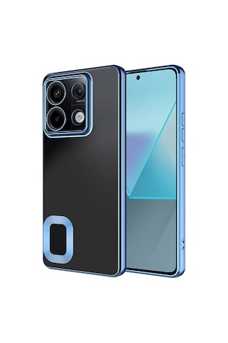 Xiaomi Redmi Note 13 Pro 4g Kılıf Kamera Korumalı Logo Gösteren Zore Omega Kapak Sierra Mavi