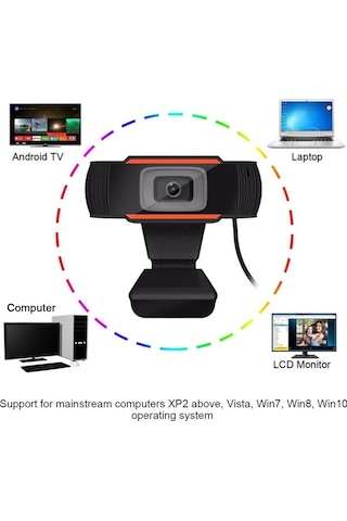 Fortunelane 720p Hd Usb Web Kamerası, Dahili Gürültü Azaltıcı Mikrofona Sahip, Pc İçin Sürücü Gerektirmeyen, Dış Kaméra