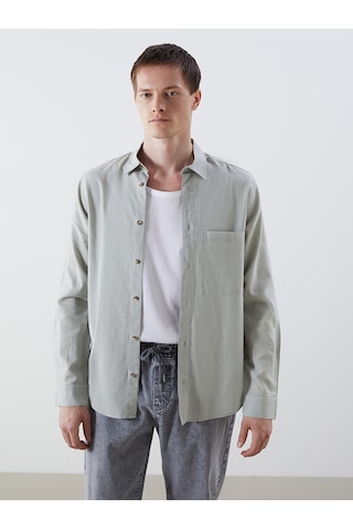 Lcw Jeans Yeşil Regular Fit Uzun Kollu Erkek Jean Gömlek