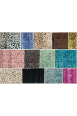 Patchwork El Dokuma Eskitme Halı 120 X 180 Cm 5631