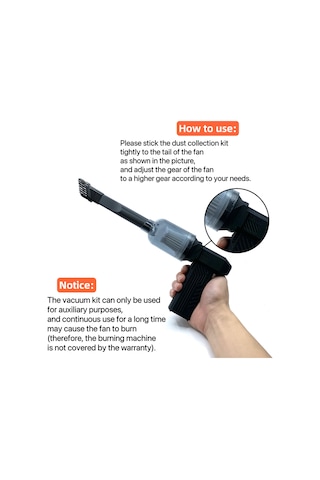 Shineyee X3 Max Fan İçin Elden Tutulan Süpürge Aksesuarı - Hızlı Montajlı Ev Ve Araç Temizliği Turbofan Parçası