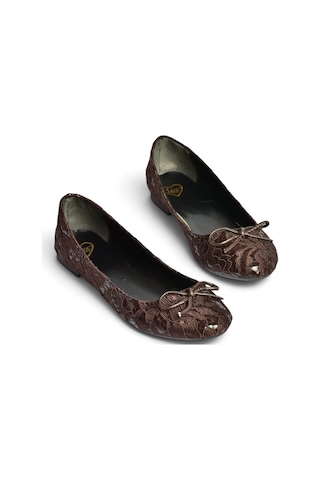 Fox Shoes Z726243404 Kahverengi Kumaş Kadın Babet