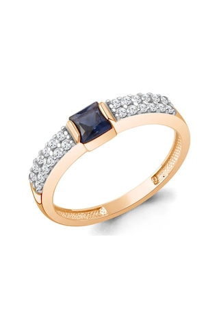 Aquamarıne Safirli 925 Ayar Gümüş Yaldızlı Yüzük 276251880 Altın