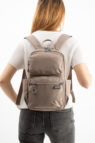 Özer-6032 Sanmorris Unisex Suya Dayanıklı Paraşüt Kumaş 5 Bölmeli Laptop Bölmeli Seyahat Ve Okul Çantası Bej - Kum